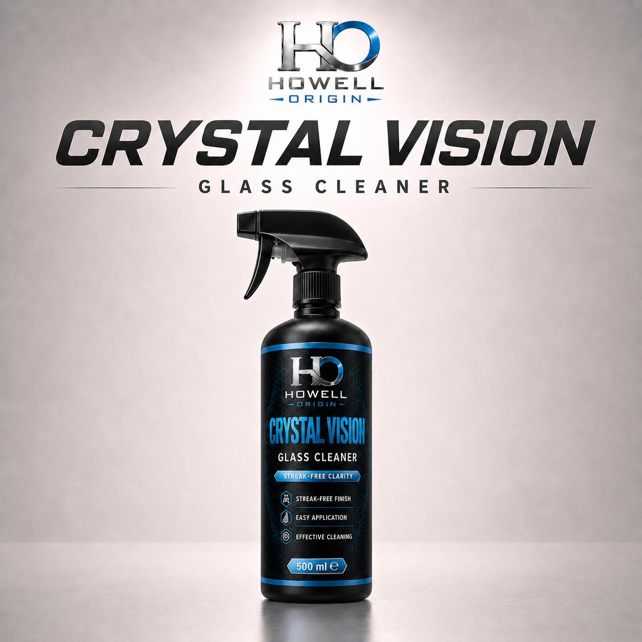 Howell Origin Crystal Vision 500 ml car glass cleaner bottle